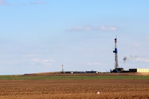 Two hydrolic fracturing, known as fracking, sites near Country Road 13. Photo Credit: Chandler Gould