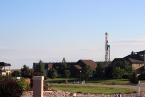 Fracking site on County Road 62, near a homes in Windsor, Colorado. Photo Credit: Chandler Gould