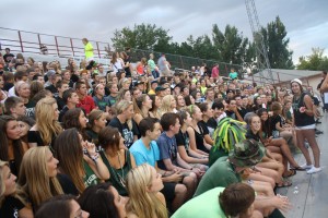 FRHS fans in the stand at French Field. 