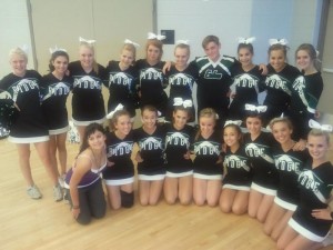Andrew Conrad (last row, third from the right) with the FRHS cheer team, 2012.