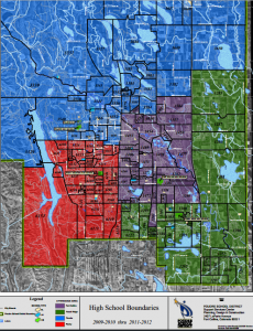 The  boundary maps for each of the high schools in Poudre School District 