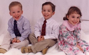 Austin, Lindsey, and Zack Feuer as babies