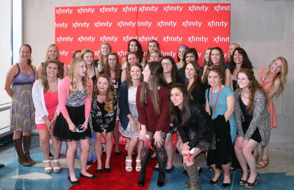 The Fossil Ridge Girl's 5A state Champion Swim Team at the Comcast Xfinity awards, May 13th 2015. (Photo Credit: Krista Nero)