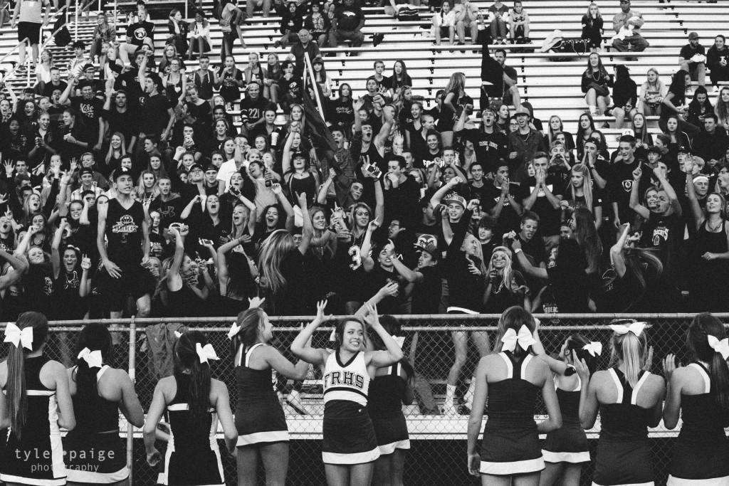 The student section celebrating the win. (Photo Credit:Tyler Hobbs)