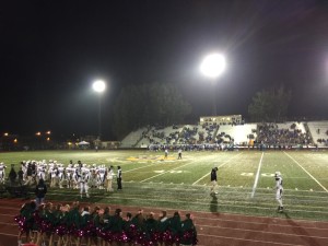 Moments before kickoff after a one hour rain delay at French Field.