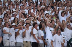 Fossil Ridge fans come out to support the varsity squad at the beginning of the 2016 season. Photo provided by @Ridge_Sqaud